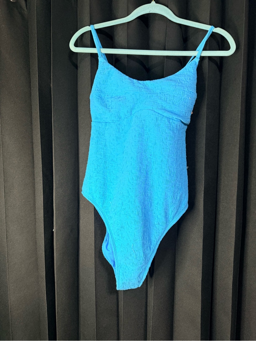 Shade & Shore Bright Blue Textured One-Piece Swimsuit